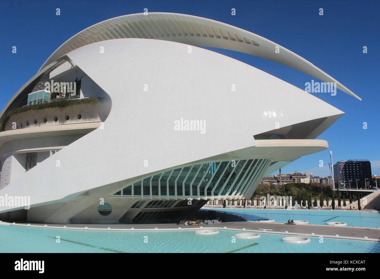 Ciudad de las Artes y las Ciencias. Le parc des sciences de Valence, conçu par calatrava. Banque D'Images