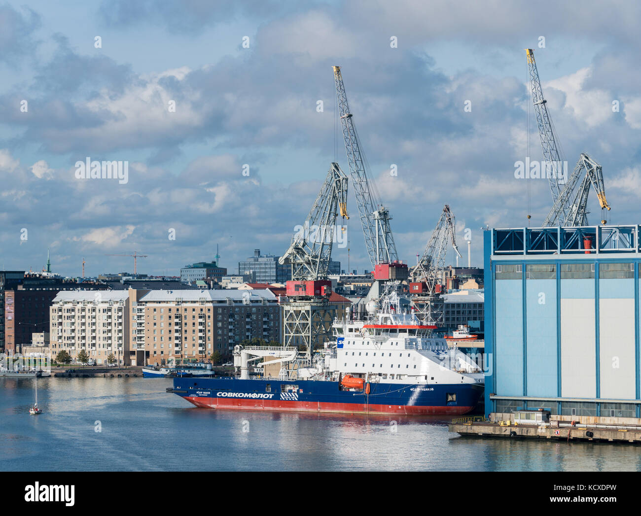 Brise glace navire en chantier dans Helsinki, Finlande Banque D'Images