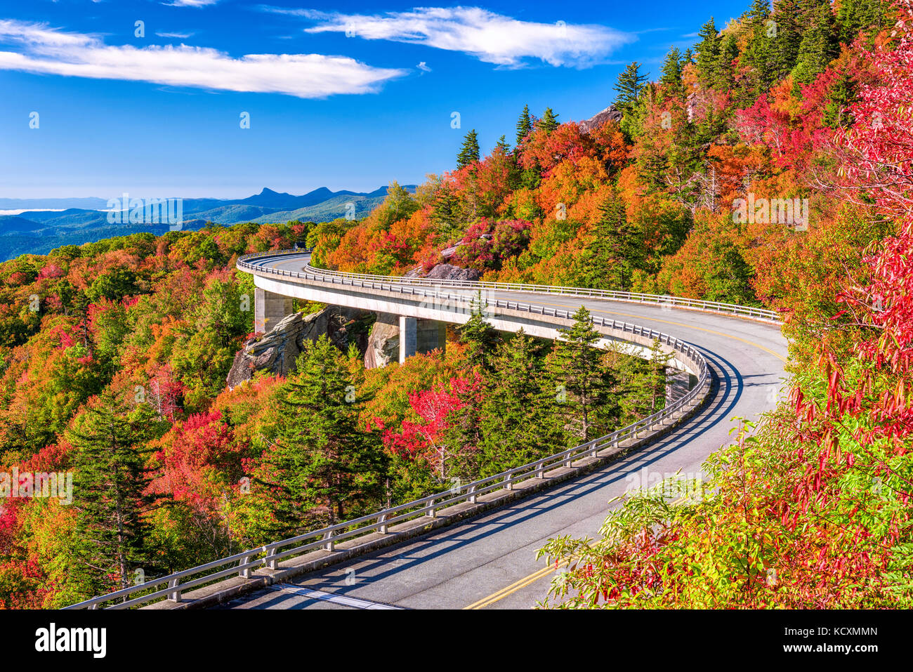 Linn cove viaduc, grandfather mountain, North Carolina, USA. Banque D'Images