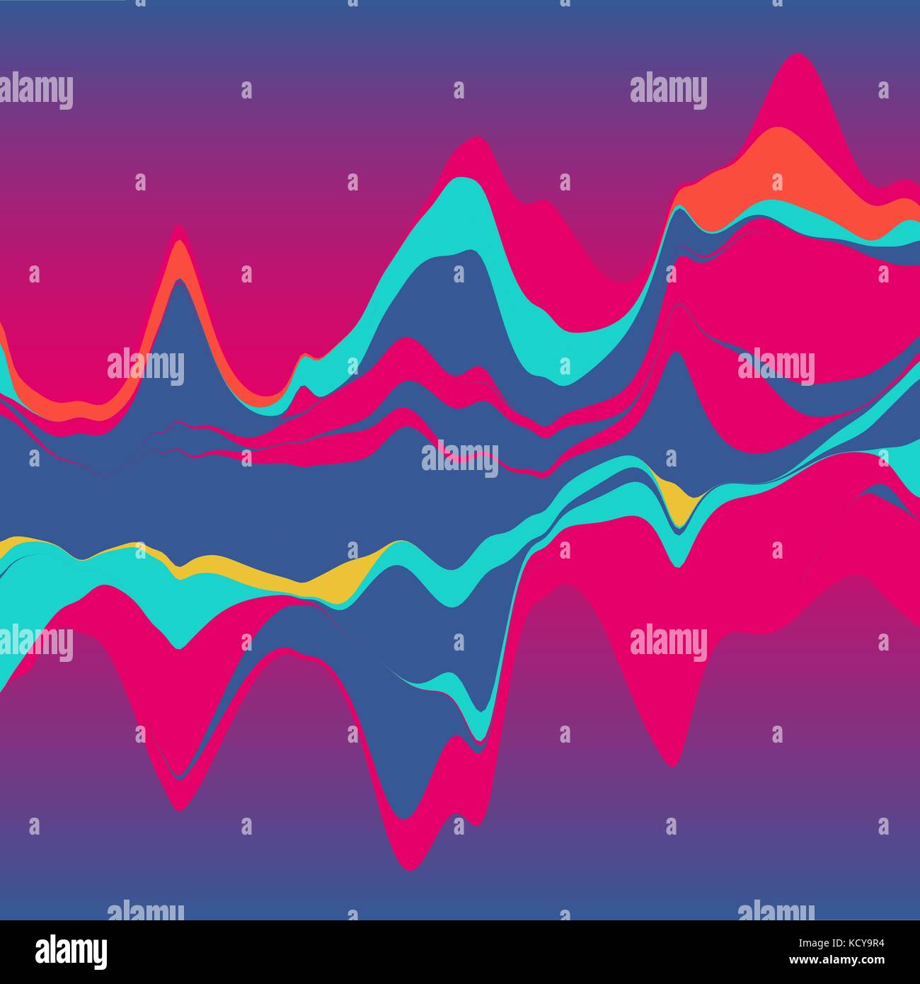 Le big data visualisation. streamgraph. infographie futuriste. information conception esthétique.. Illustration de Vecteur