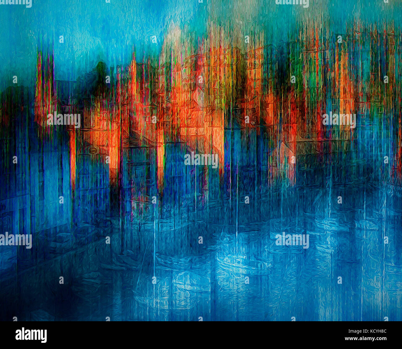 L'art numérique : Le port de Brixham, Devon, Grande Bretagne Banque D'Images