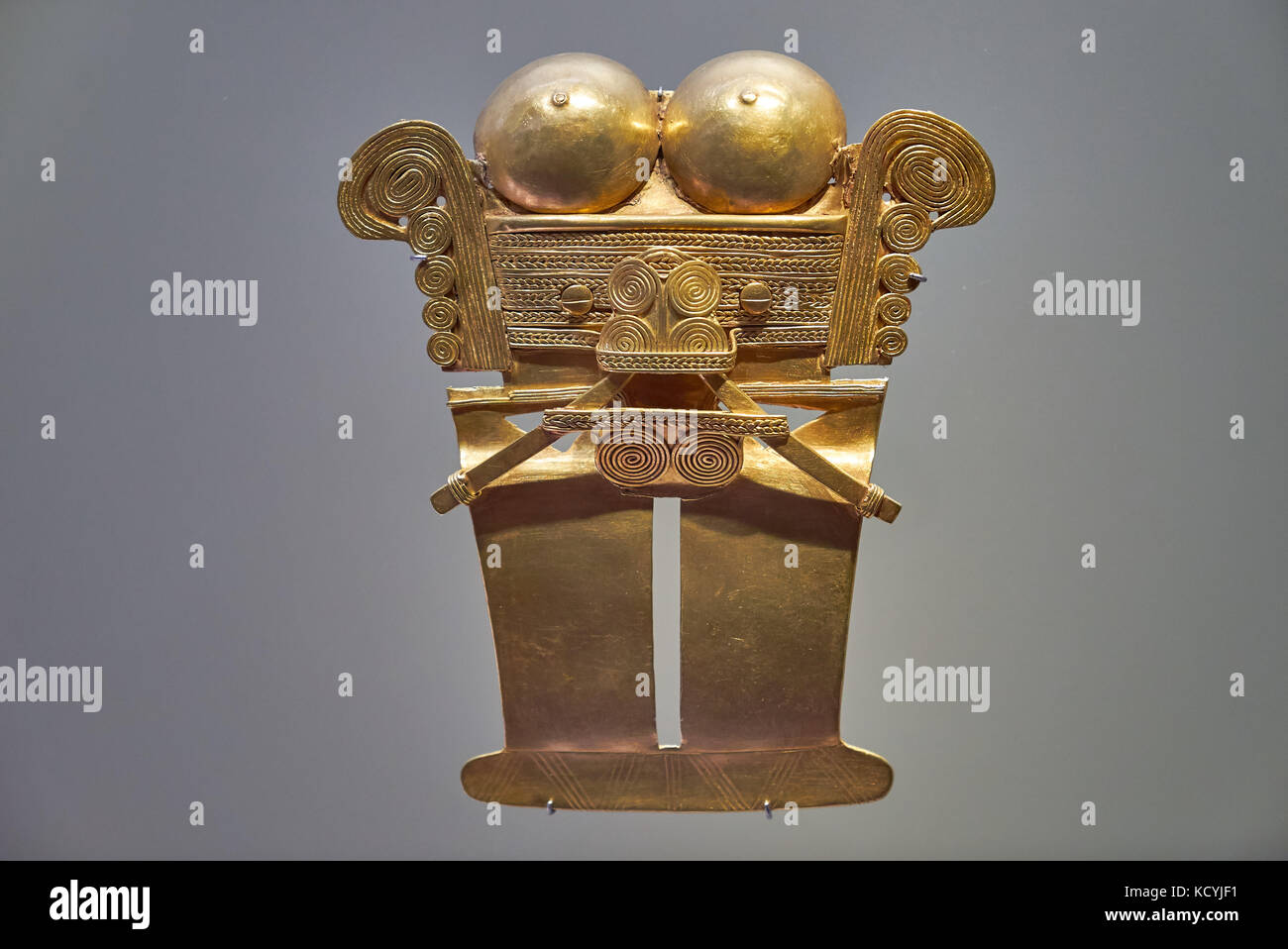 Pièces d'exposition dans le musée de l'or ou Museo del Oro, Bogota, Colombie, Amérique du Sud Banque D'Images