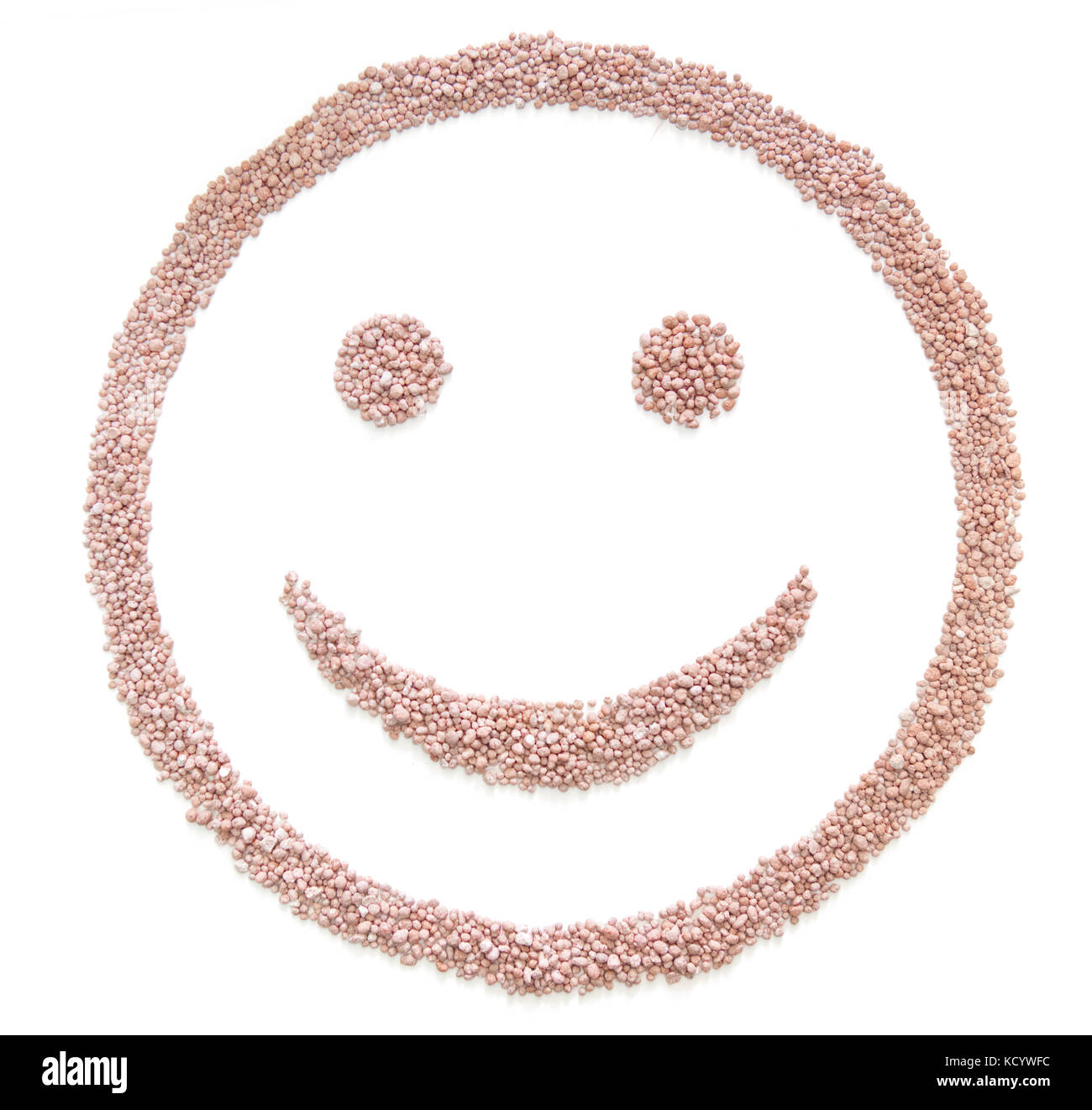Semences d'engrais en forme sourire isolated on white Banque D'Images
