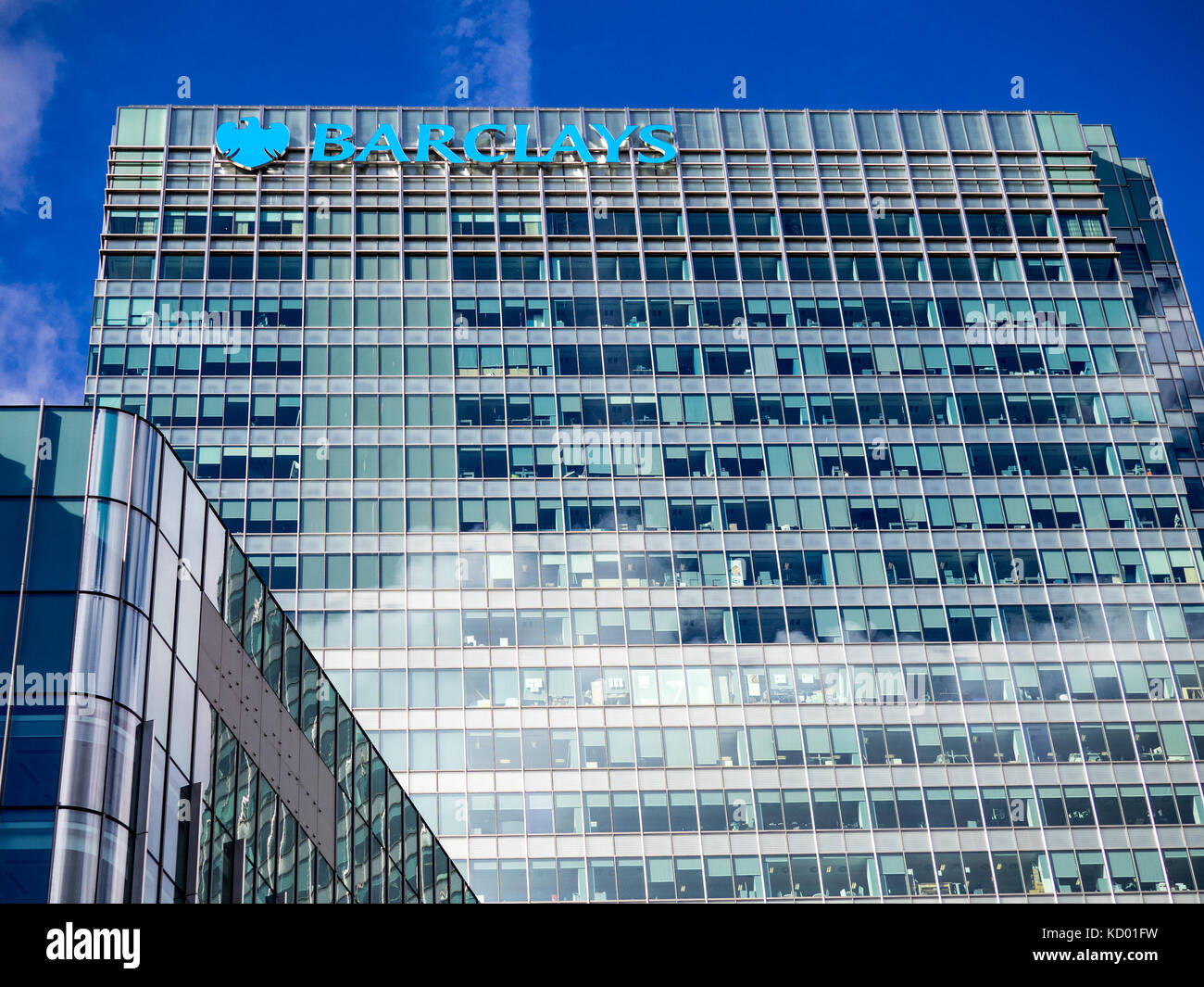 Barclays Barclays au Siège de Canary Wharf Tower dans East London UK Banque D'Images