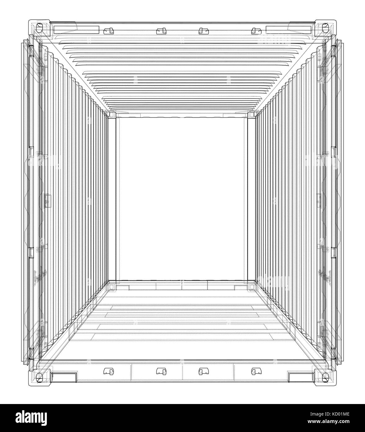 Conteneur en fil de style. Illustration de Vecteur