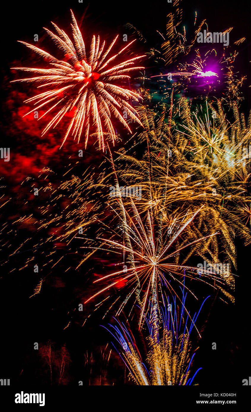 D'artifice - image composite. Banque D'Images