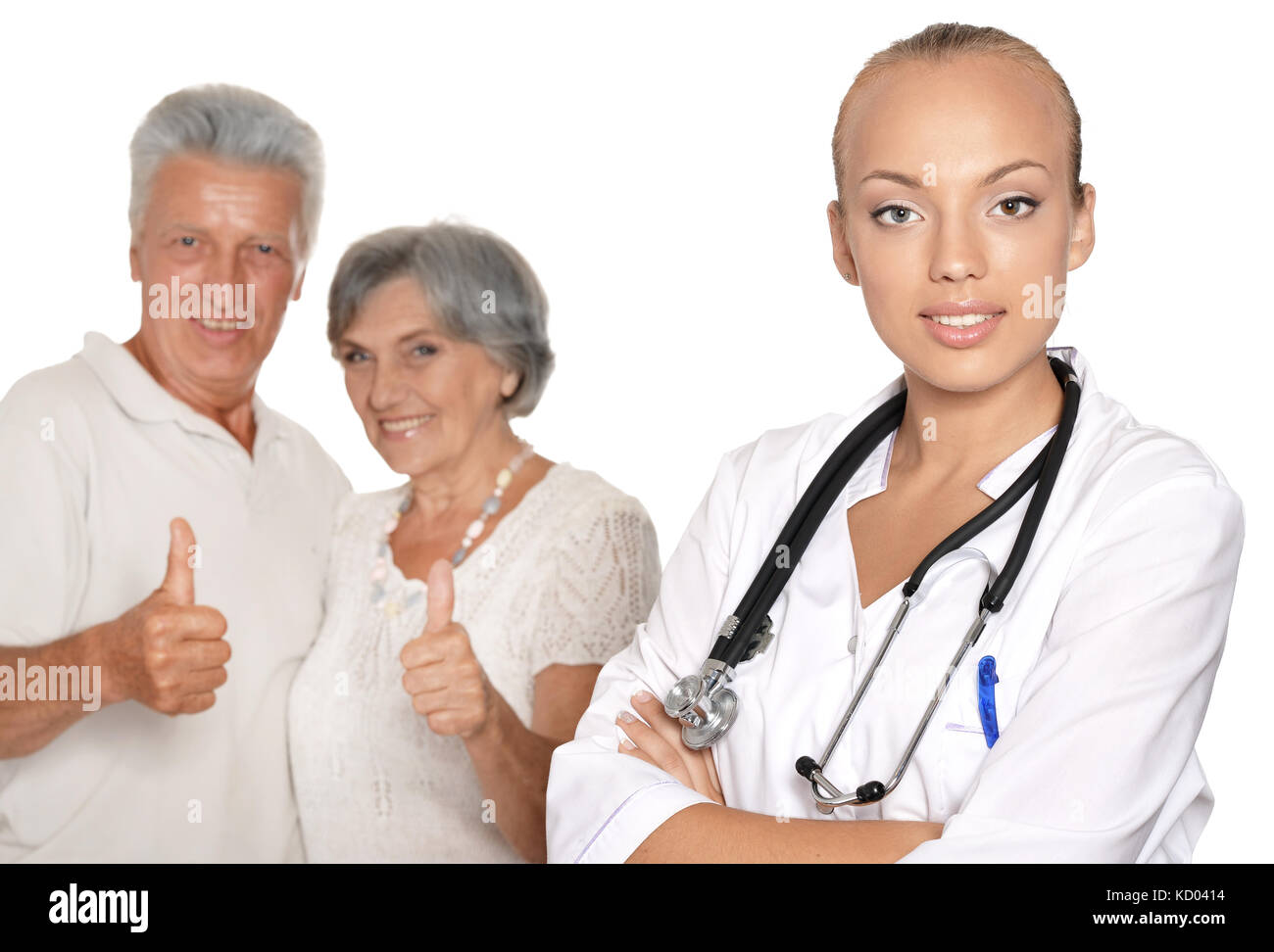 Femme médecin avec les patients Banque D'Images