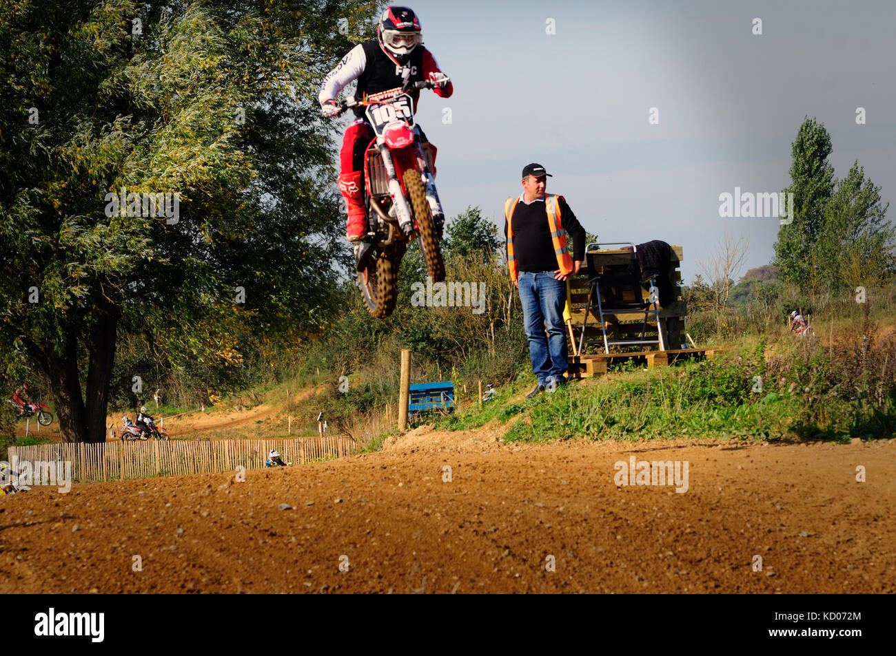 Motocross en action Banque D'Images