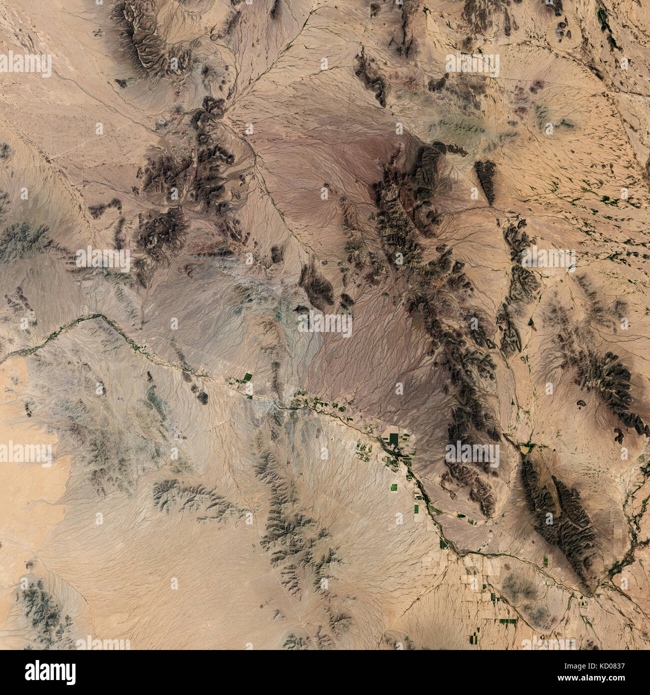 Image satellite de l'Organ Pipe Cactus National Monument, Arizona, USA, Banque D'Images