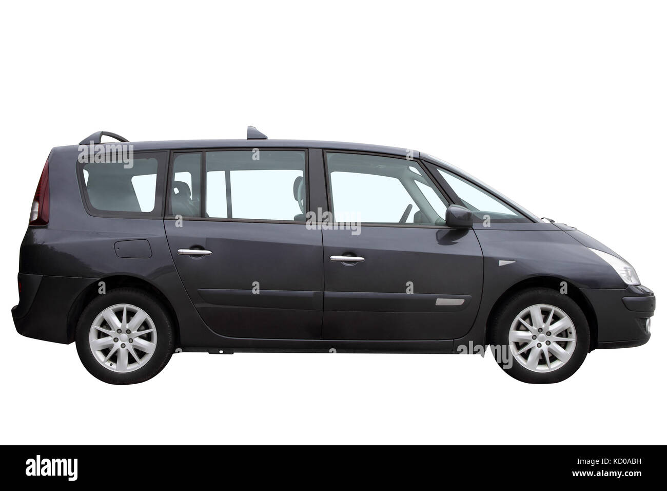 Fourgonnette gris moderne isolé sur fond blanc. Banque D'Images