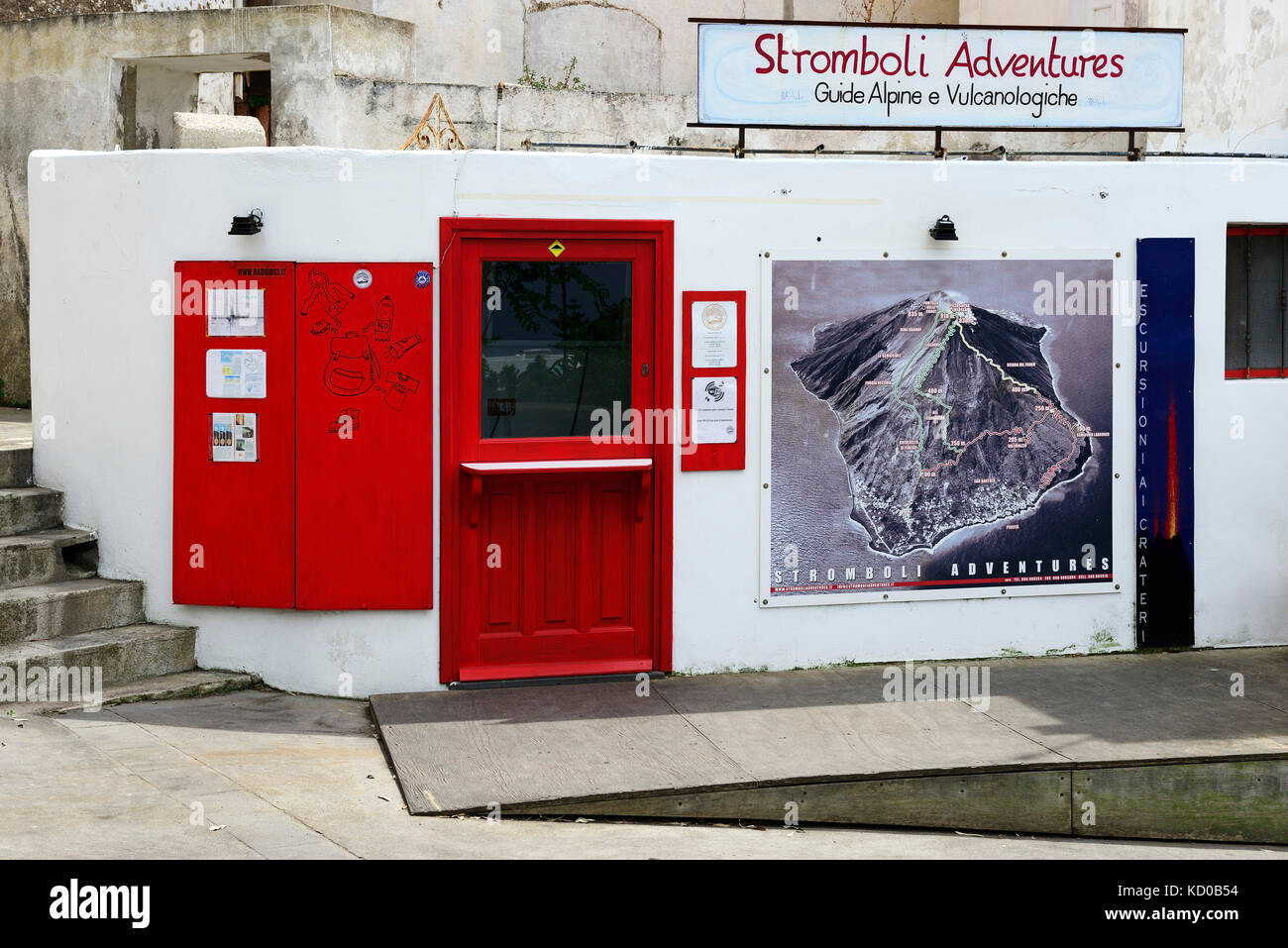 Tourguide-office aventures, île de Stromboli Stromboli, Lipari, Italie Banque D'Images