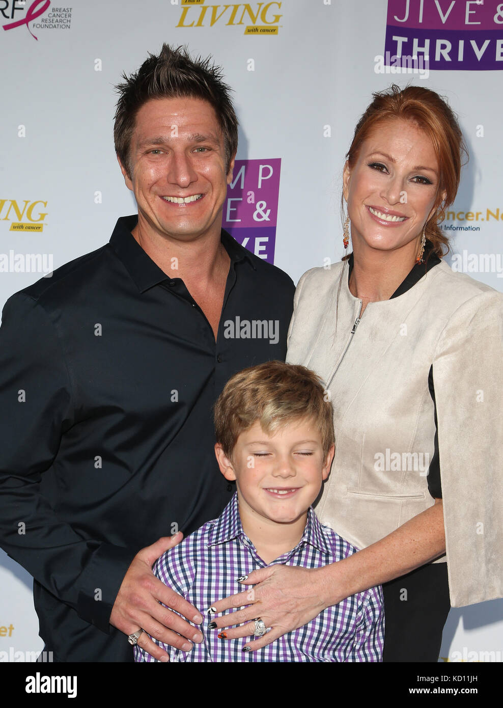 Westwood. Californie États-Unis. 8 octobre 2017. Carl Ferro, Angie Everhart, Kayden Bobby Everhart, À Jump Jive, Et Prospérer Au Pavillon Pauley En Californie Le 08 Octobre 2017. Crédit: Faye S/Media Punch/Alay Live News Banque D'Images