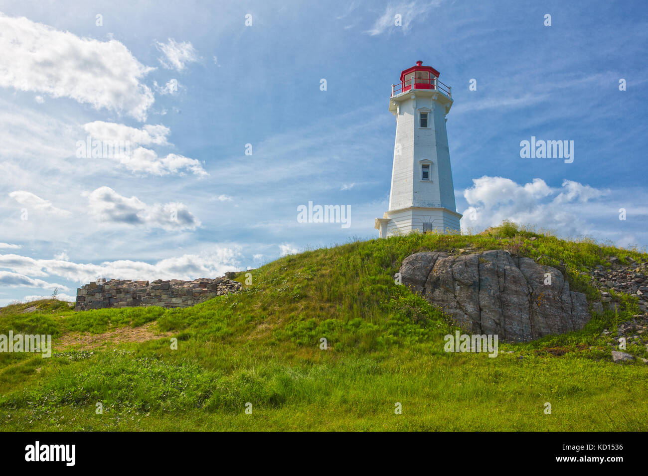 Leuchtturm, Louisbourg, île du Cap-Breton, Nouvelle-Écosse, Canada Banque D'Images