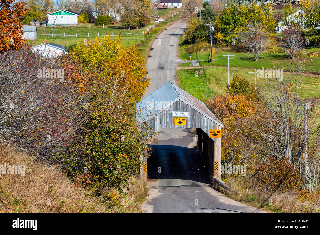 Smith Creek # 1 pont couvert, tranton, Nouveau-Brunswick, camada Banque D'Images
