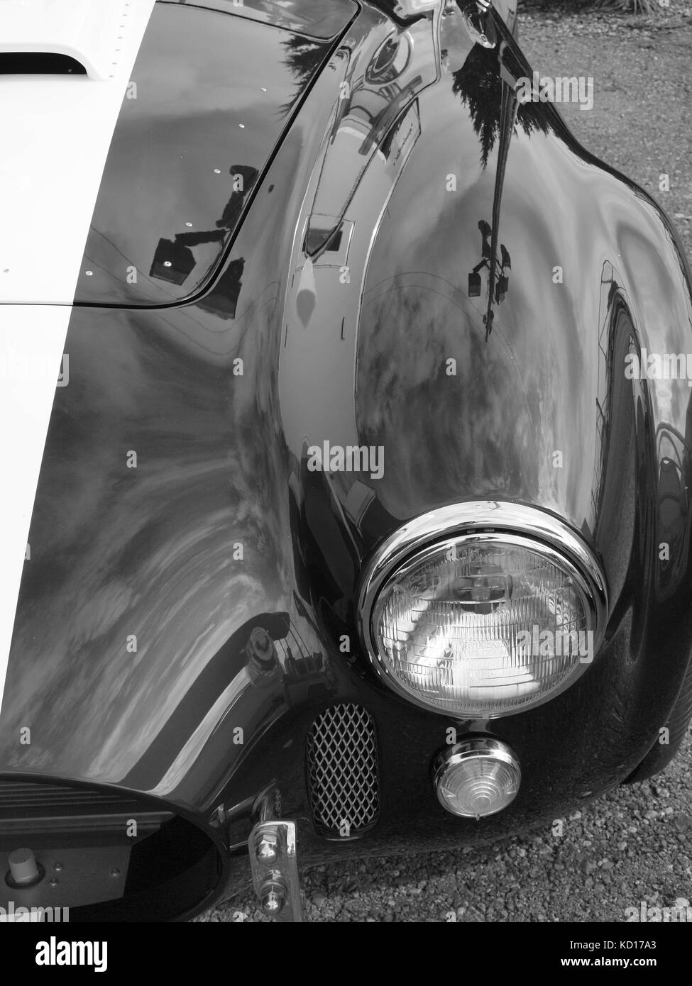 Voiture de course cobra en noir et blanc Banque de photographies et d ...
