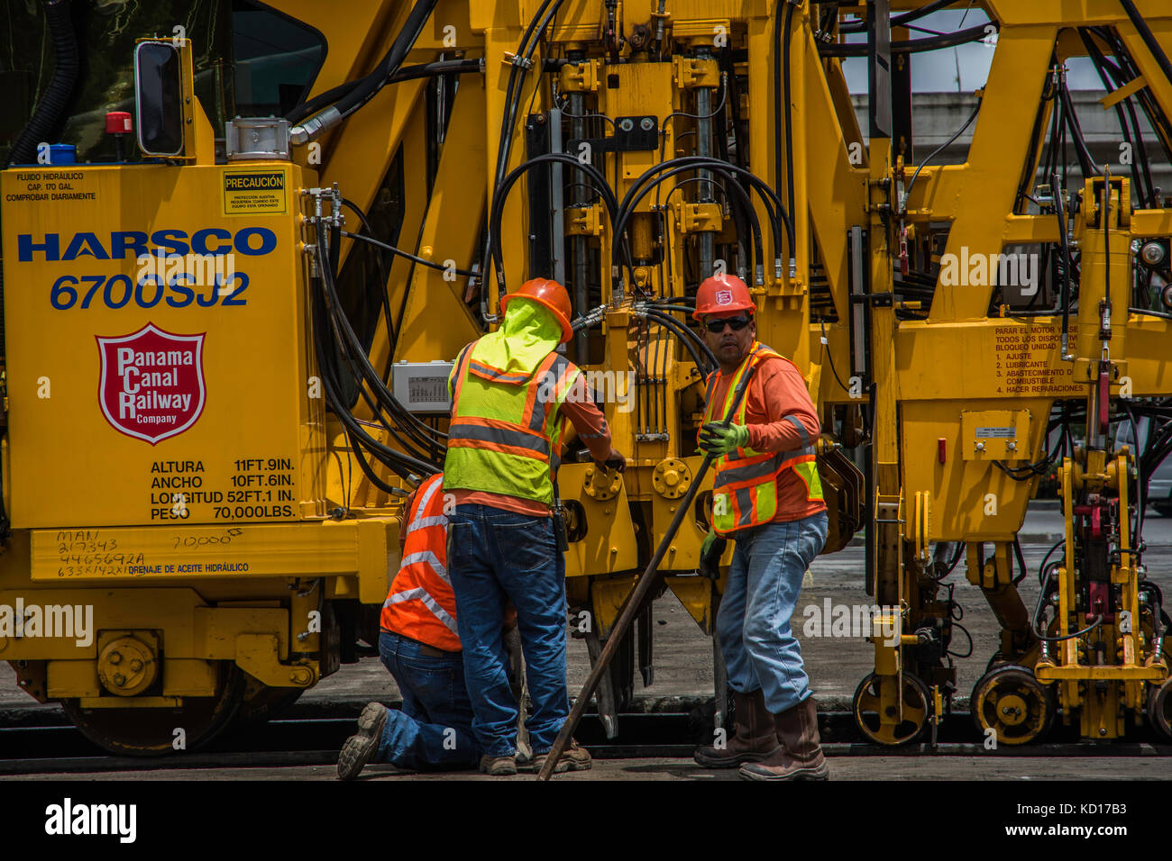 Le panama de travaux ferroviaires Banque D'Images