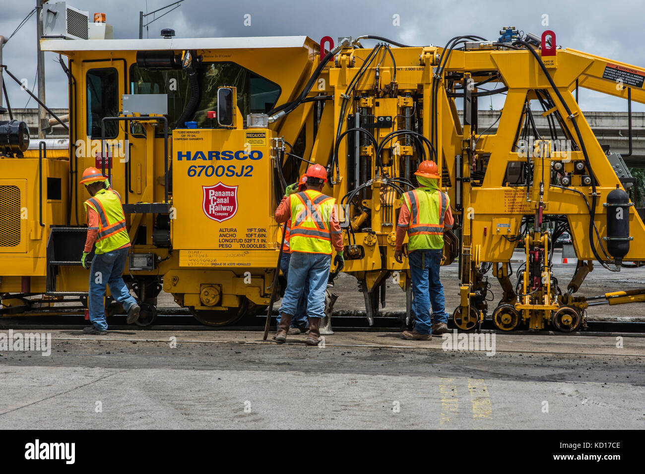 Le panama de travaux ferroviaires Banque D'Images