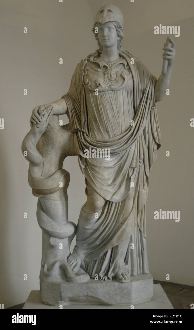 Design Toscano PD72521 Buste Minerve Déesse Sagesse – Sculpture Résine Marbre Blanc 34,5 Cm, Style Classique Galerie