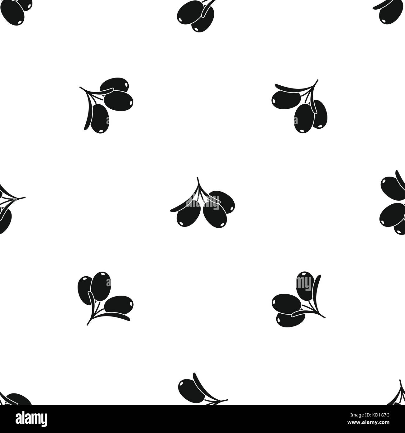 La direction générale de l'argousier seamless pattern black Illustration de Vecteur