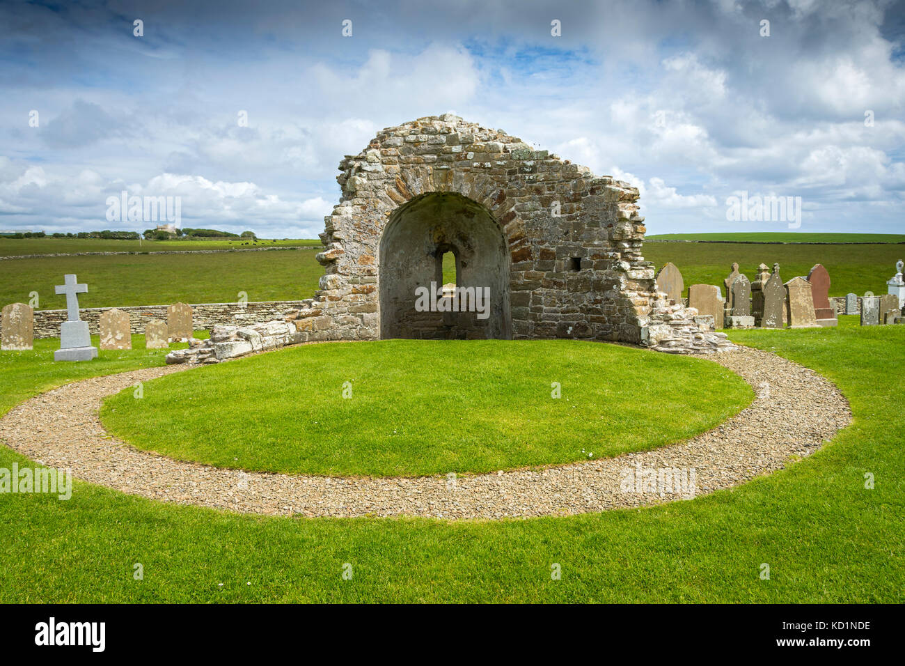 L'église Ronde de St Nicolas à Earl's Bu, près de Orphir. La partie continentale des Orcades, Ecosse, Royaume-Uni Banque D'Images