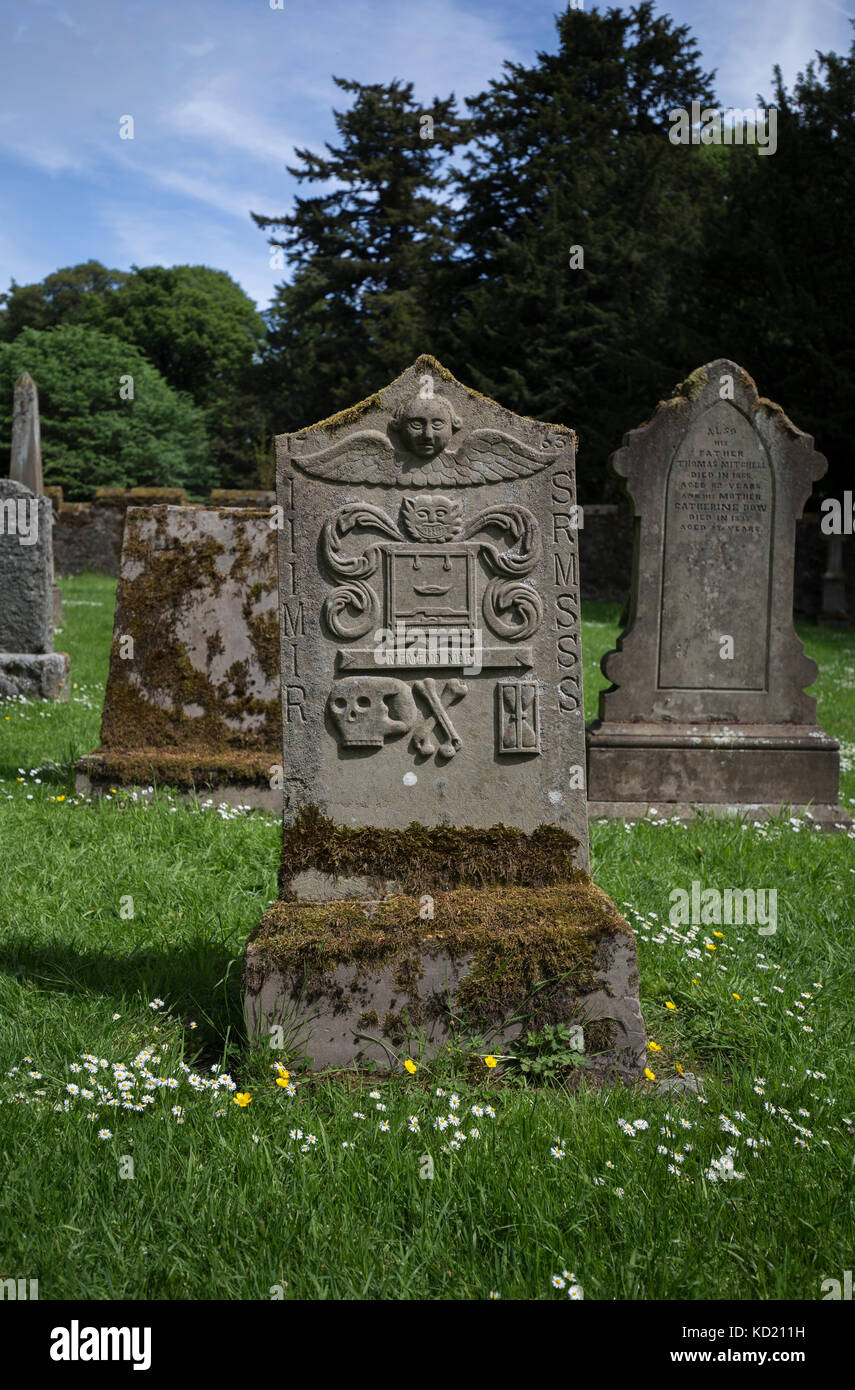 Pierre tombale cimetière de scone Banque D'Images