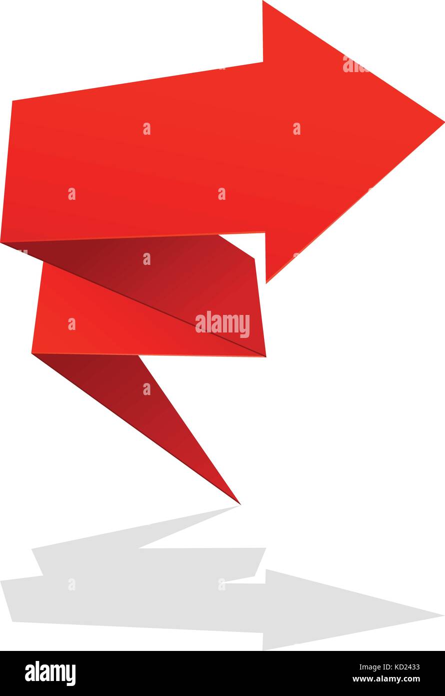 L'icône flèche pliée rouge - symbole de hausse du marché Illustration de Vecteur