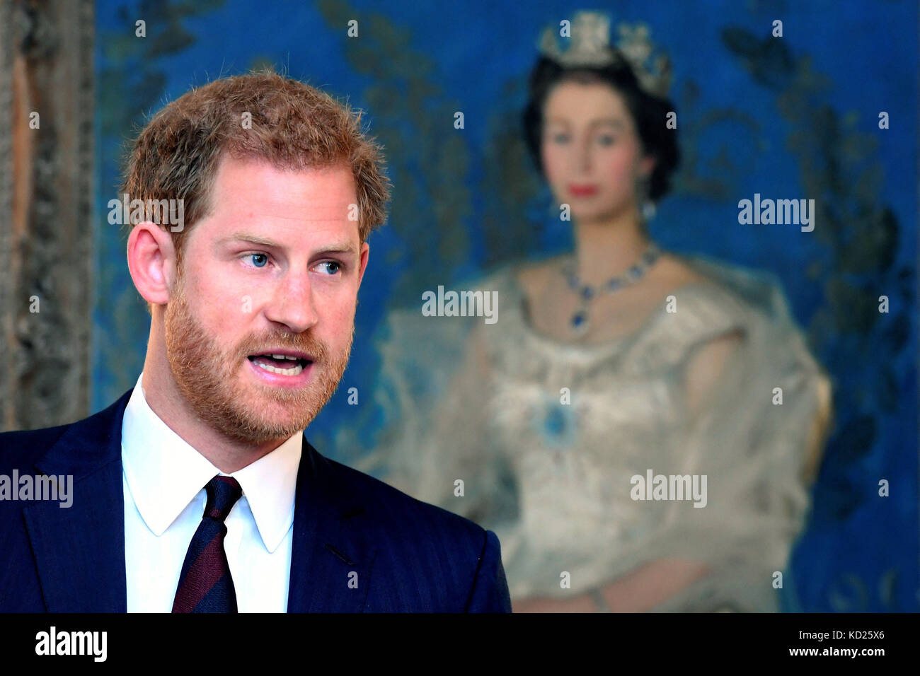Le Prince Harry s'est exprimé lors d'un événement sur la santé mentale au ministère de la Défense, à Whitehall, à Londres. Banque D'Images