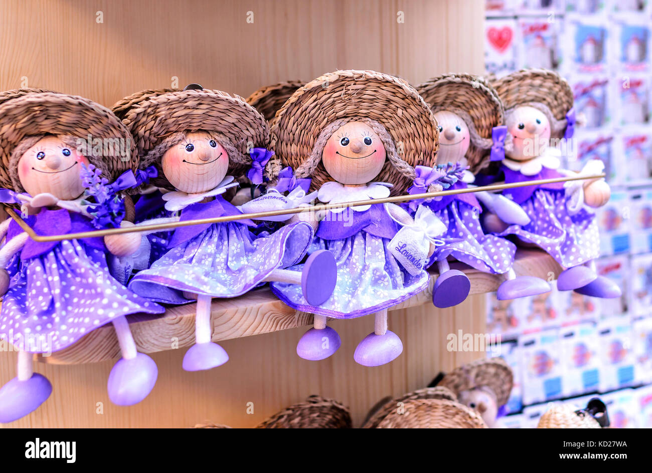 Marionnettes lavande. souvenirs de Croatie. Banque D'Images