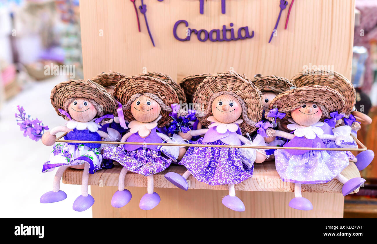 Marionnettes lavande. souvenirs de Croatie. Banque D'Images