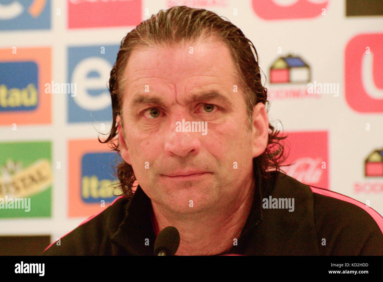 São PAULO, SP - 09.10.2017 : COLETIVA DE IMPRENSA DE JUAN ANTONIO PIZZI - Chili Juan Antonio Pizzi donne une conférence de presse à l'Hôtel Renaissance de Sao Paulo, la veille du match entre le Brésil et le Chili. (Photo : Caio Rocha/Fotoarena) Banque D'Images