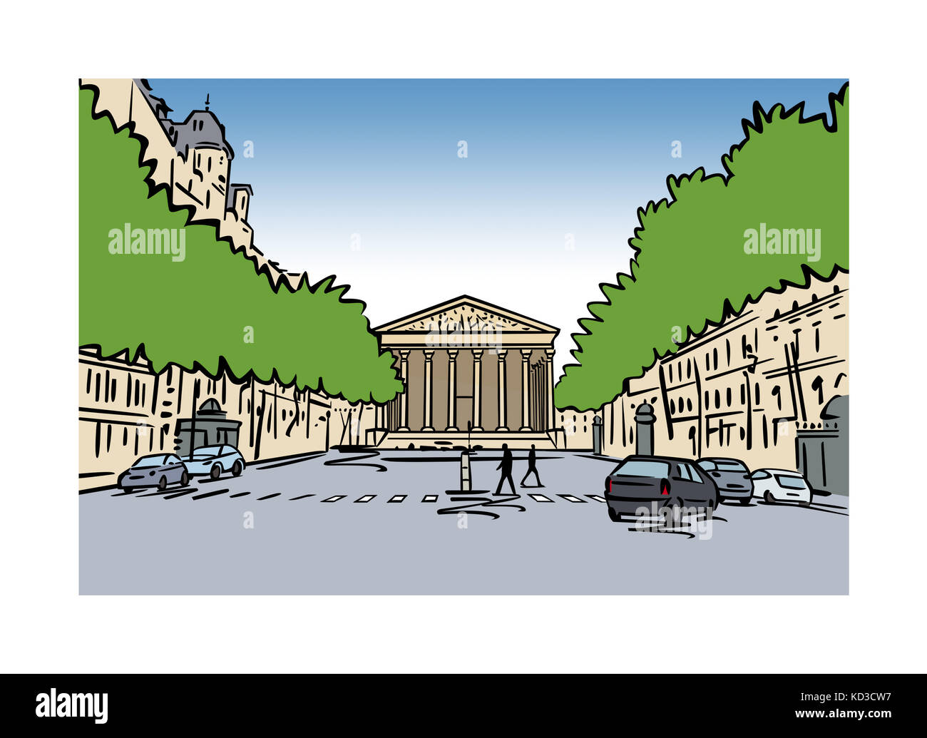 Illustration de la madeleine, Paris, France Banque D'Images