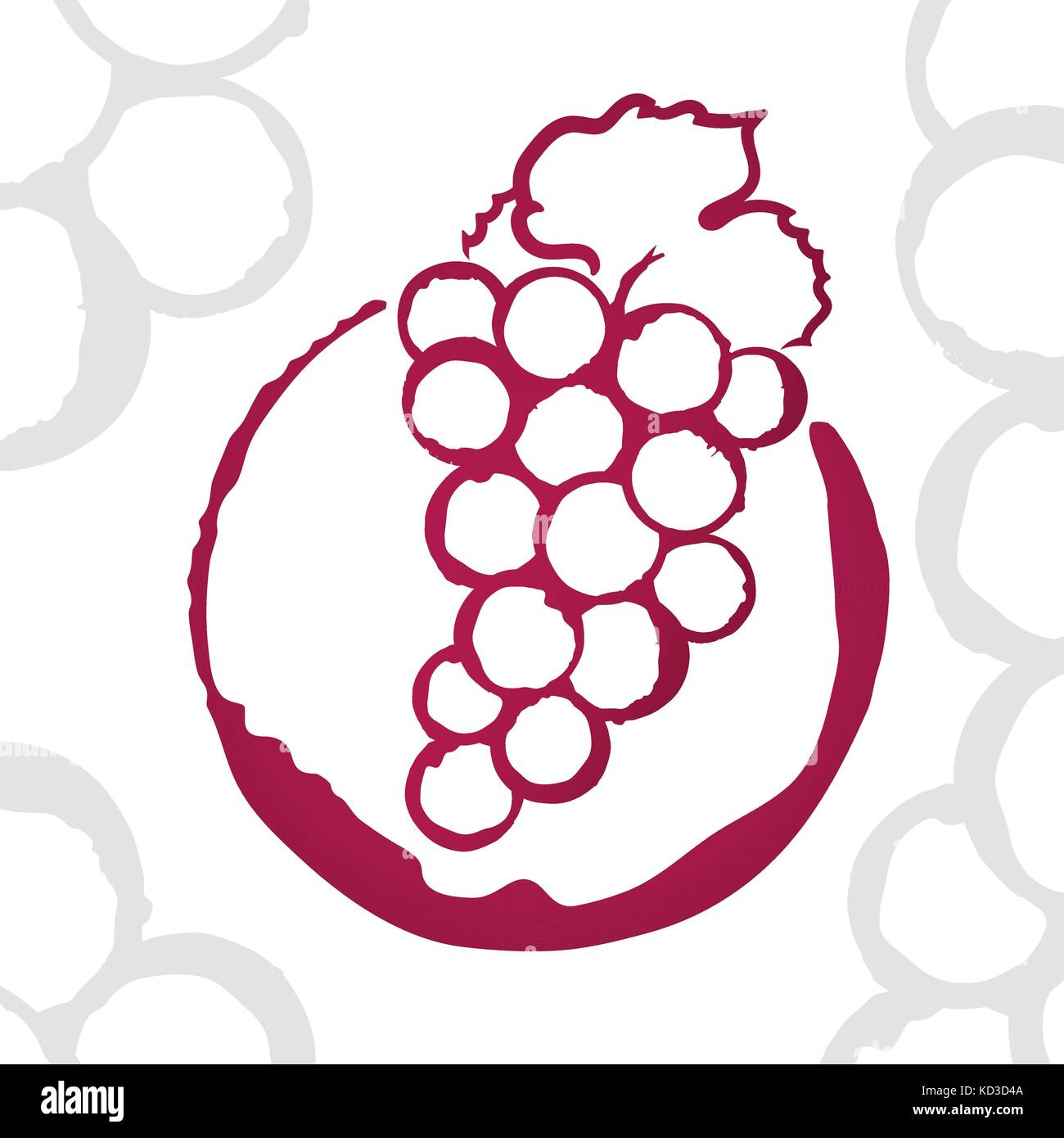 Illustration grappe de raisins. Taches de couleur. Traits faits à la main. Vector Illustration de Vecteur Illustration grappe de raisins. Taches de couleur. Traits faits à la main. Vector Illustration de Vecteur