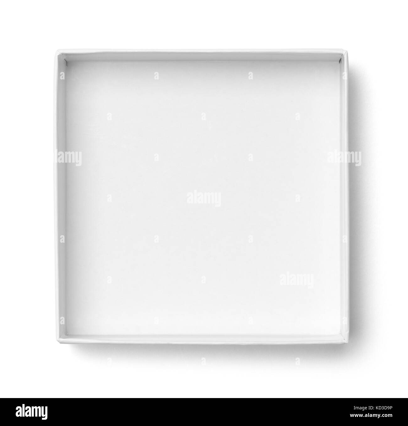 Boîte cadeau ouvert blanc isolé sur fond blanc. Banque D'Images