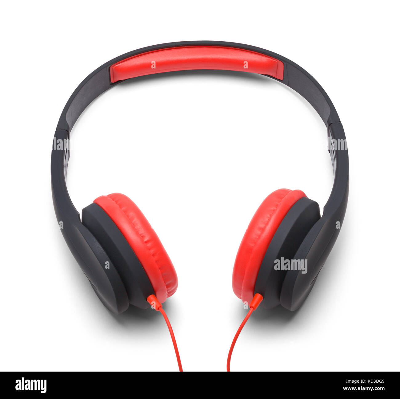 Casque rouge et noir grand isolé sur un fond blanc. Banque D'Images