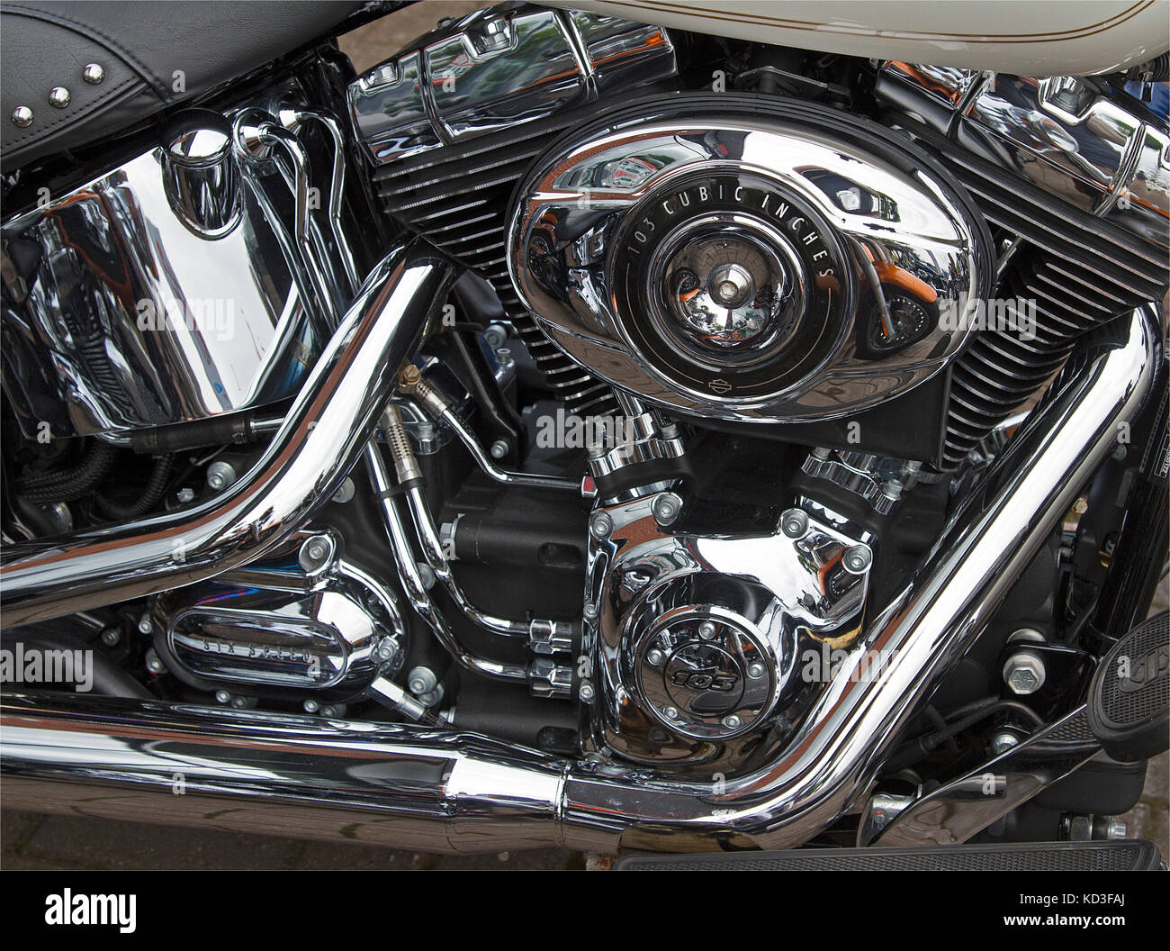Harley-Davidson Softail 103 pouces cubes sur moteur Photo Stock - Alamy