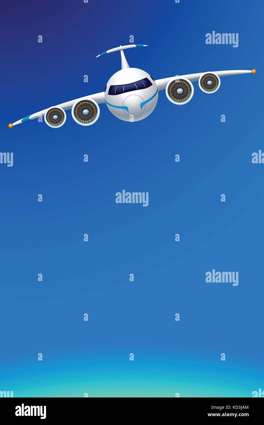 Avion avec sky Illustration de Vecteur