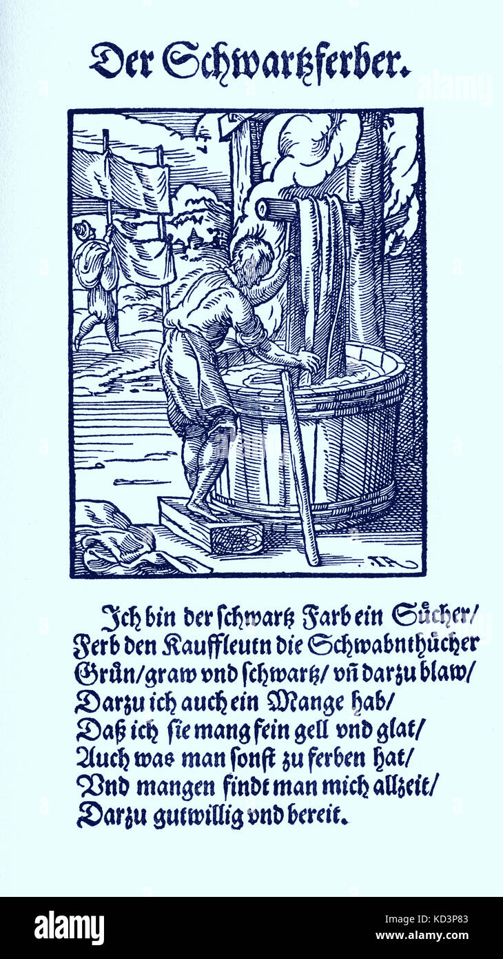 Das Standebuch (Panoplia omnium illiberalium mechanicarum...), Collection de coupes de bois par Jost Amman (13 juin 1539 -17 mars 1591), 1568 avec le rhyme d'accompagnement par Hans Sachs (5 novembre 1494 - 19 janvier 1576) Banque D'Images