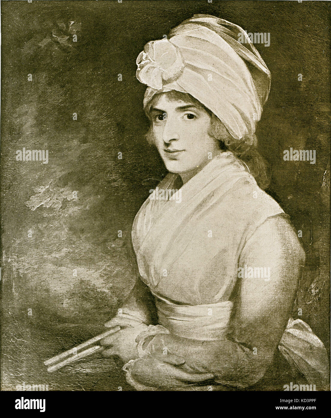Sarah Siddons (née Kemble) après la peinture de Gilbert Stuart , 1787. Portrait de l'actrice anglaise, 1755 - 1831. Célèbre pour jouer à Lady Macbeth. Banque D'Images