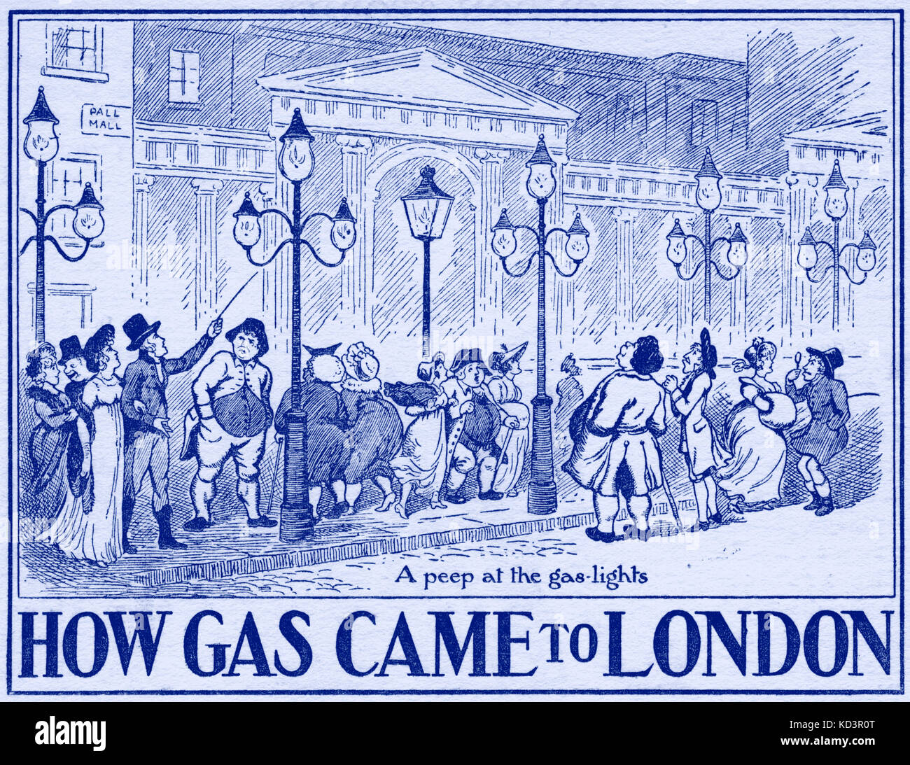 Comment le gaz vient à Londres - gaz l'éclairage de rue, Londres, 19e siècle Banque D'Images