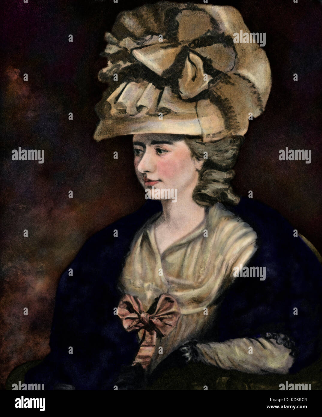 Frances Burney/ Fanny Burney/ Madame d’Arblay (13 juin 1752 – 6 janvier 1840). Romancier, diariste et dramaturge anglais. Après peinture à l'huile par E.F. Burney. Banque D'Images