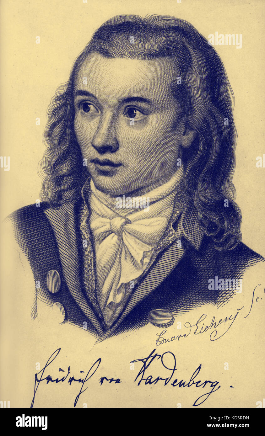 Novalis, pseudonyme de Georg Philipp Friedrich Freiherr von Hardenberg.auteur et philosophe allemand du début du romantisme allemand. 2 mai, 1772 - 25 mars 1801. Banque D'Images