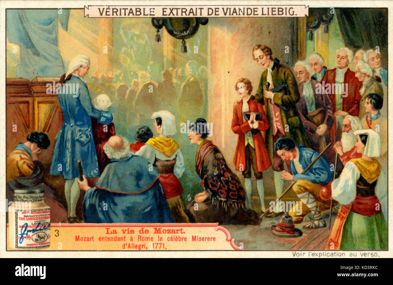 Mozart Wolfgang Amadeus Compositeur Autrichien Dans La Chapelle Sixtine Rome En 1771 A L Ecoute De La Celebre Miserere D Allegri Qu Il A Ensuite Enregistre Et Transcrit Imprimer A Partir De Viande