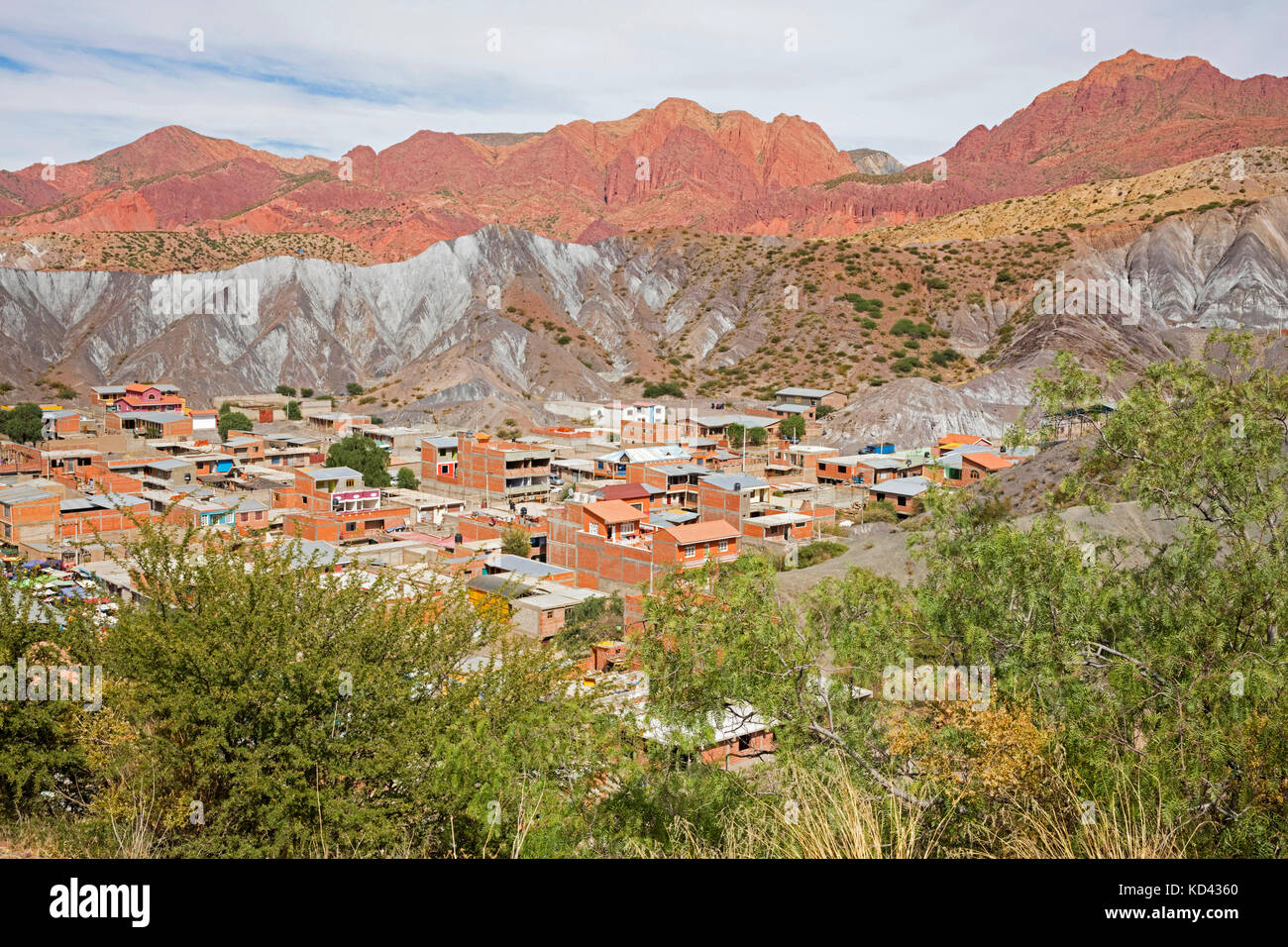 Vue aérienne sur tupiza, capitale de la province de Sud Lípez chichas dans le département de Potosí, en Bolivie Banque D'Images