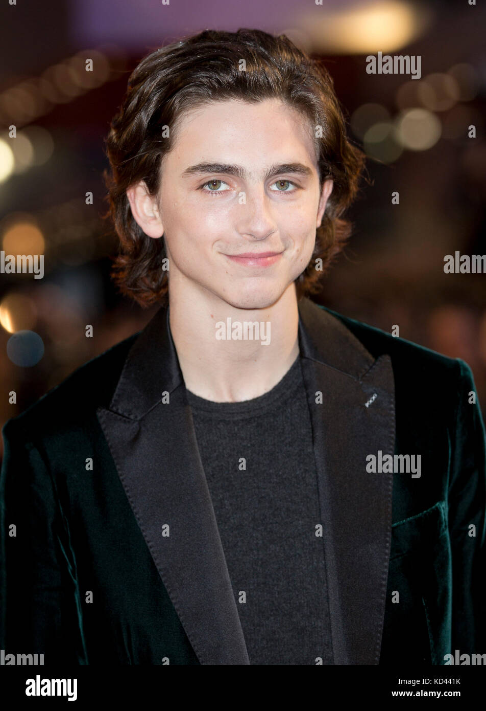 Timothée Chalamet assiste à la première de Call Me by My Name, dans le cadre du BFI London film Festival, à Odeon Leicester Square, Londres. Banque D'Images