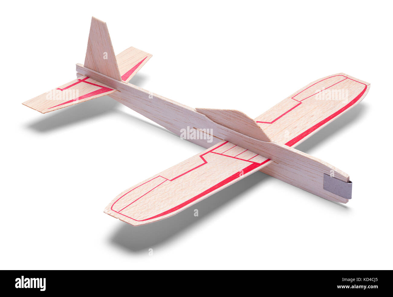 Kids toy airplane isolé sur un fond blanc. Banque D'Images