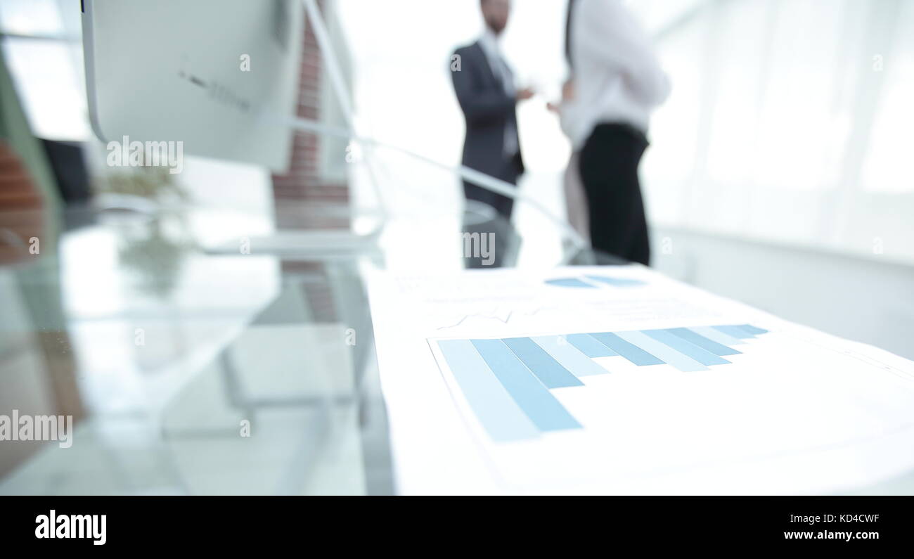 Image floue de l'ordinateur, de l'office. les antécédents en affaires. Banque D'Images