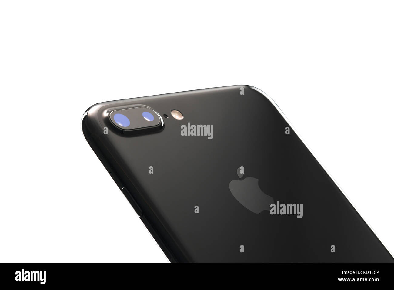 Varna, Bulgarie - décembre, 04, 2016: Studio tourné d'un iPhone 7 noir plus, avec double caméra 12 MP, quadricœur 2,23 GHz et 1080 x 1920 pixels Banque D'Images