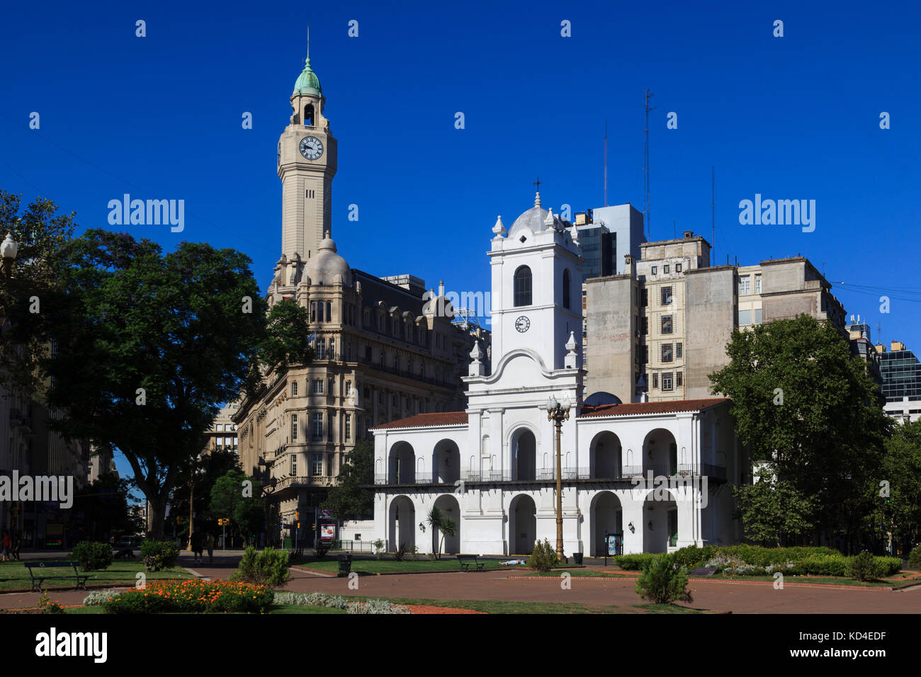 Immeuble Cabildo, la Plaza de Mayo, Buenos Aires, Argentine, Amérique du Sud Banque D'Images