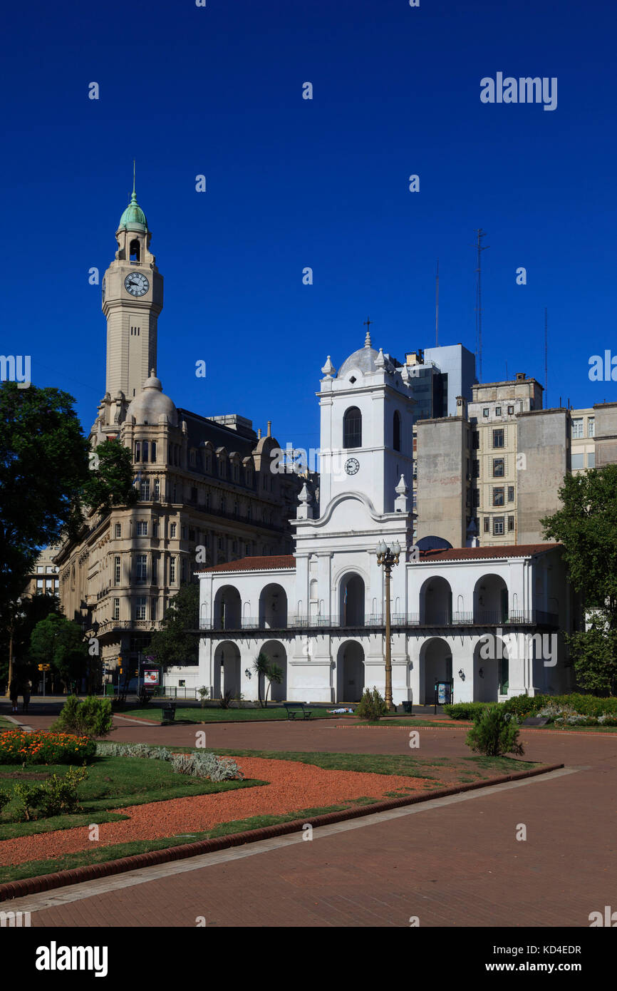 Immeuble Cabildo, la Plaza de Mayo, Buenos Aires, Argentine, Amérique du Sud Banque D'Images