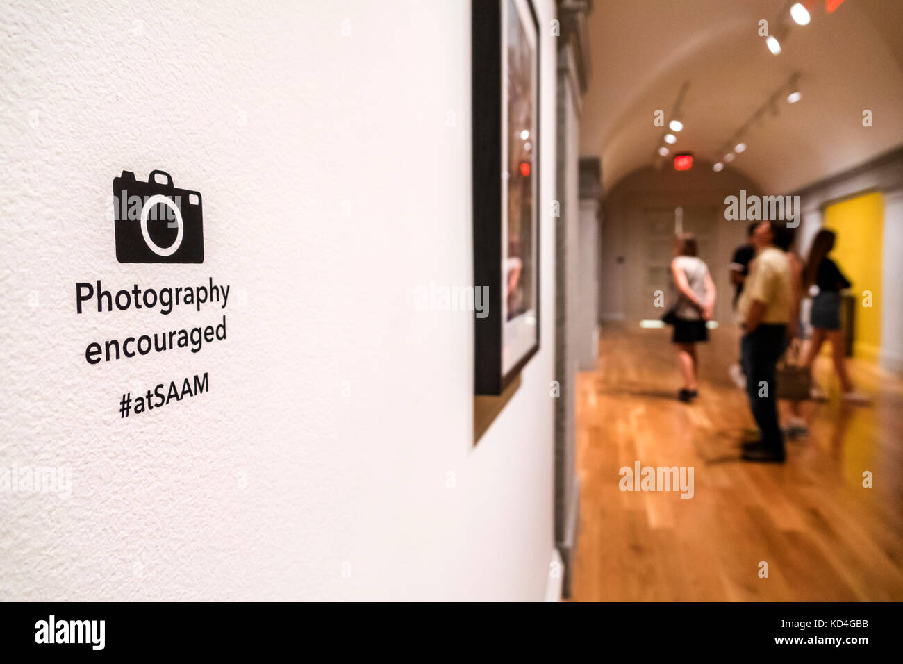 Washington DC,District of Columbia,American Art Museum,panneau,photographie encouragée,exposition collection,intérieur,galerie galeries,vis Banque D'Images